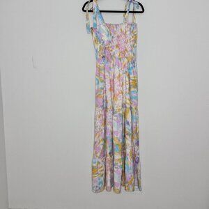NWT Buddy Love Women's Sleeveless Multicolor Tiered Maxi Dress Size M